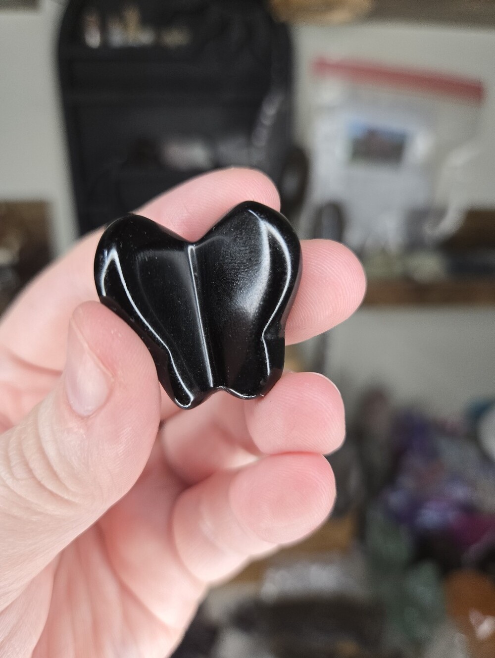Obsidian Butterfly Crystal Carving